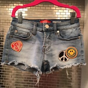 Butter Girls Denim Shorts with Patches -Size Small